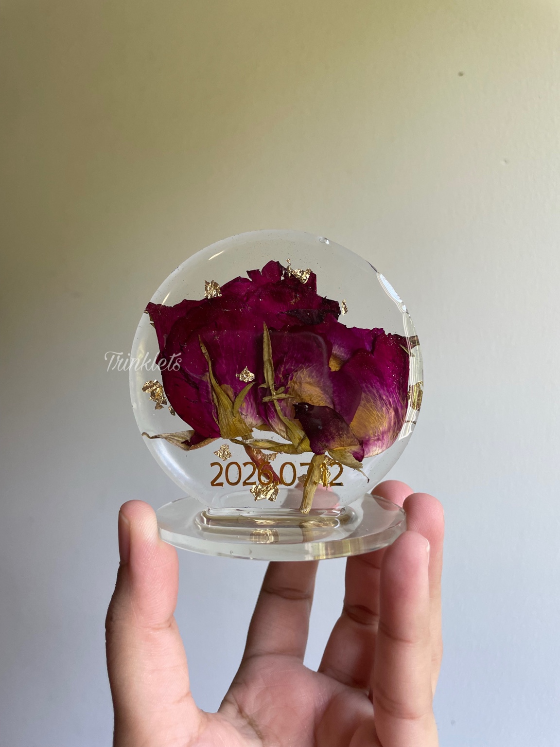 8 cm Rose Coaster with Stand