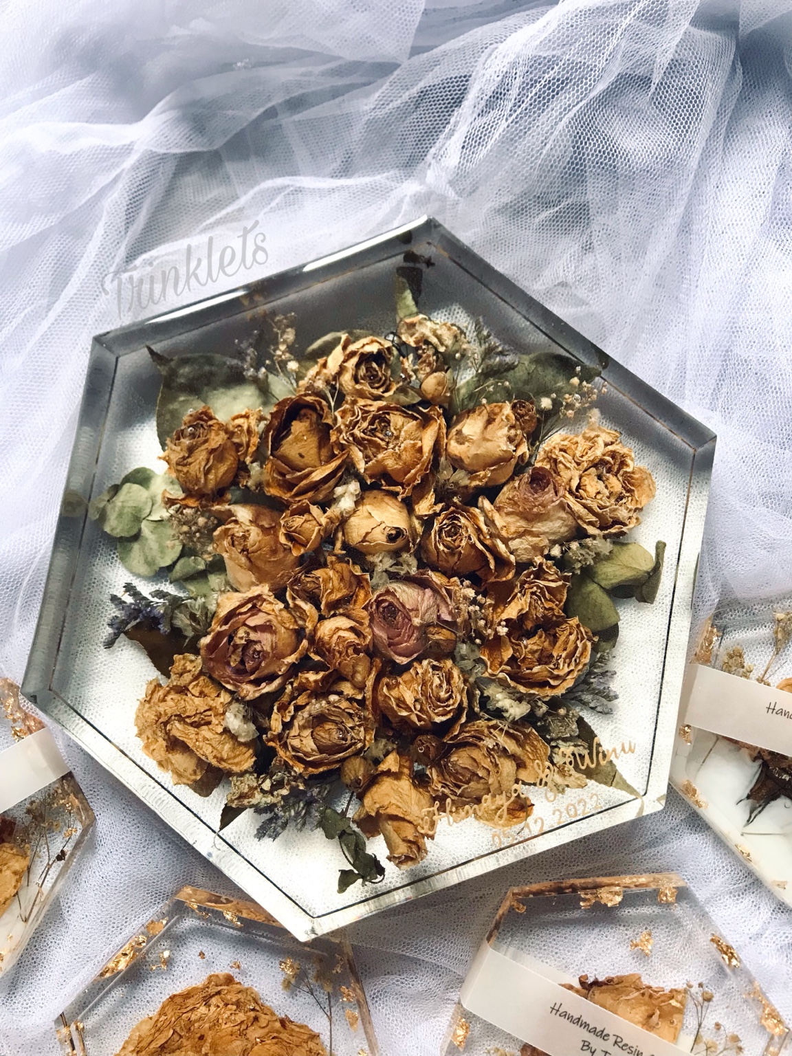 Large hexagon floral preservation
