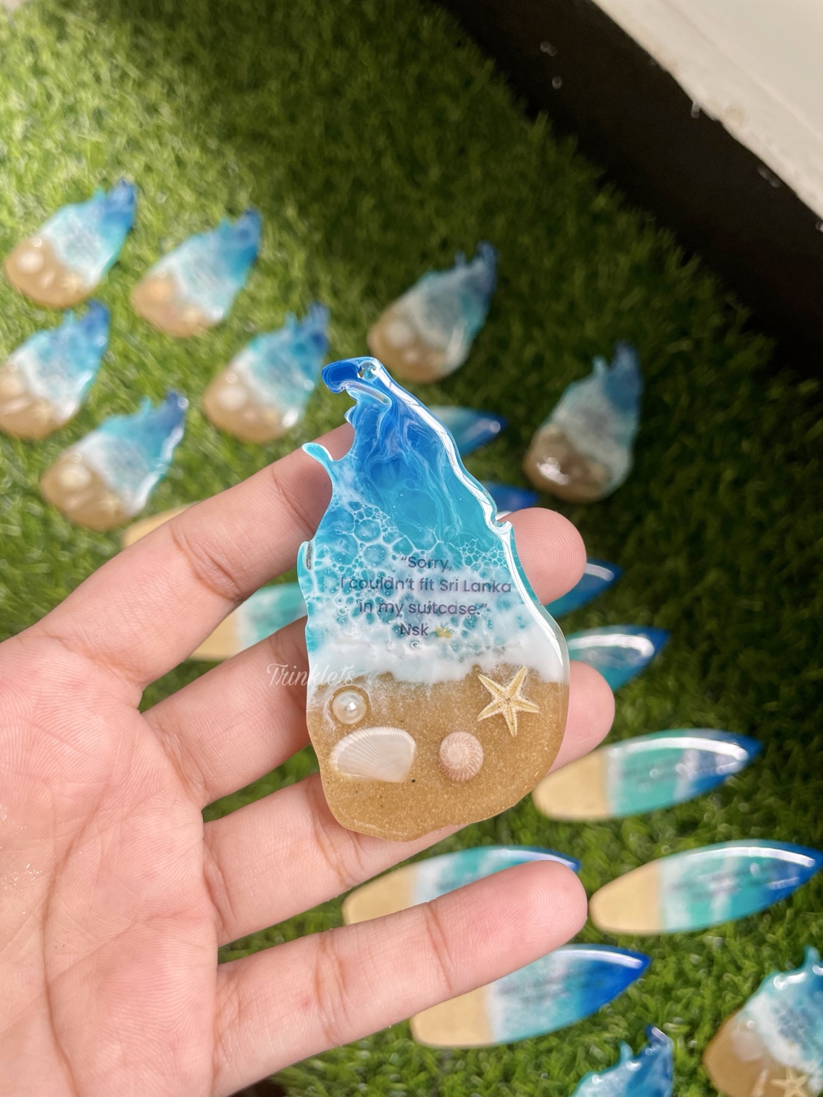 Sri Lankan themed resin keychain
